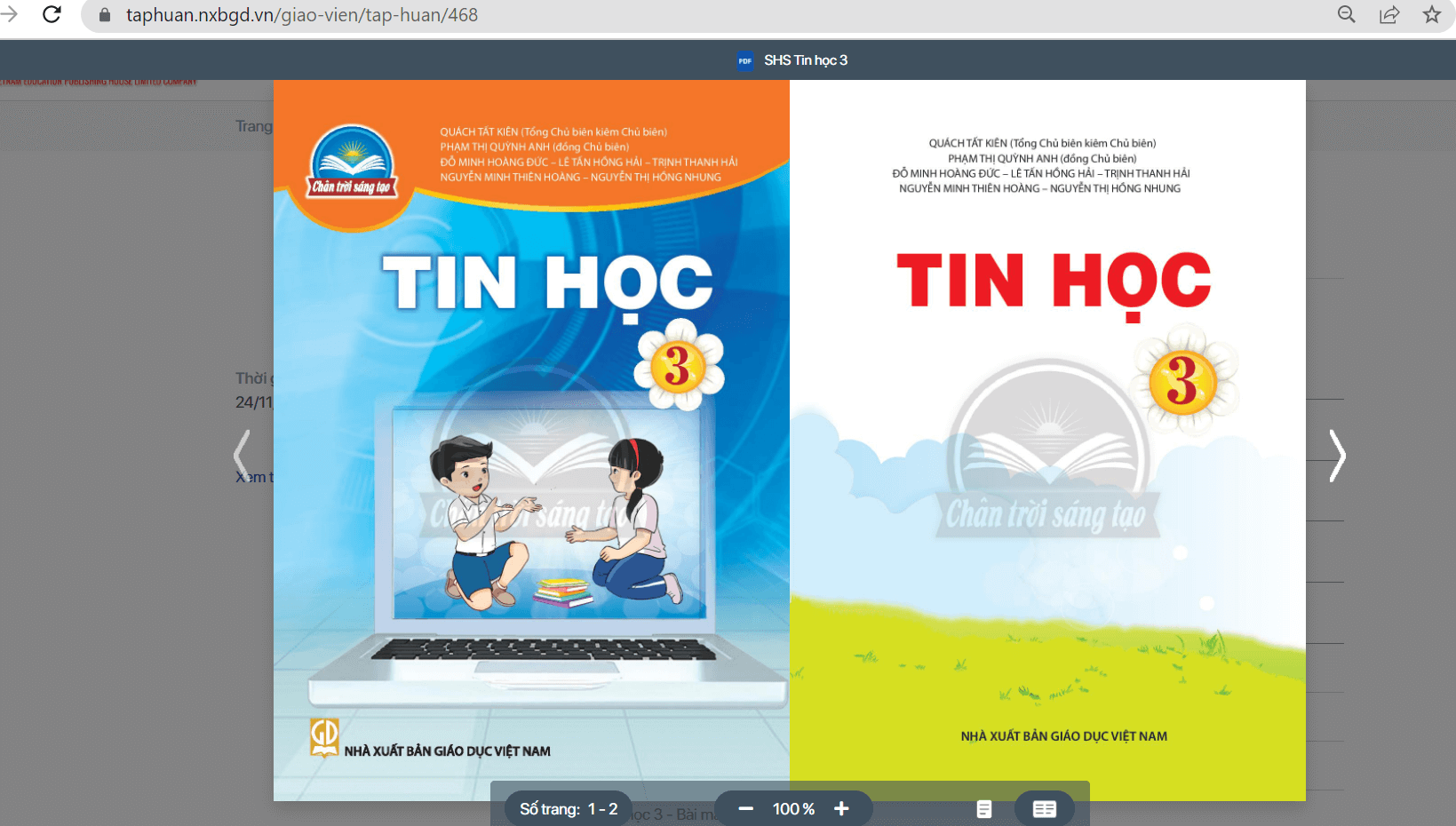 Sách Tin học lớp 3 Chân trời sáng tạo | Xem online, tải PDF