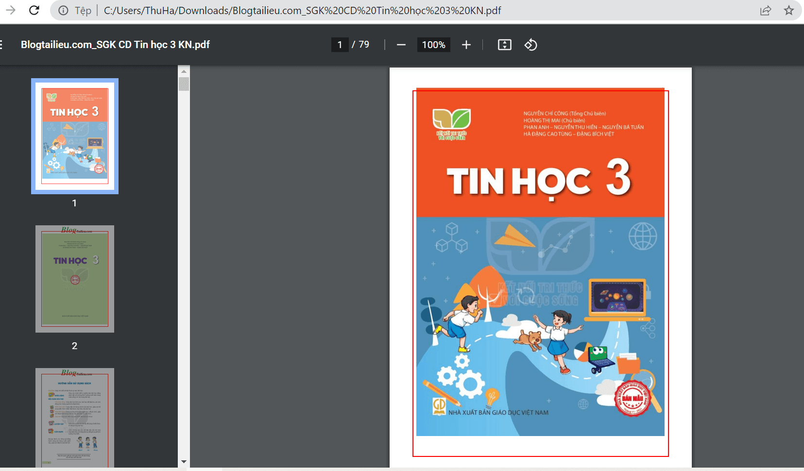 Sách Tin học lớp 3 Kết nối tri thức | Xem online, tải PDF