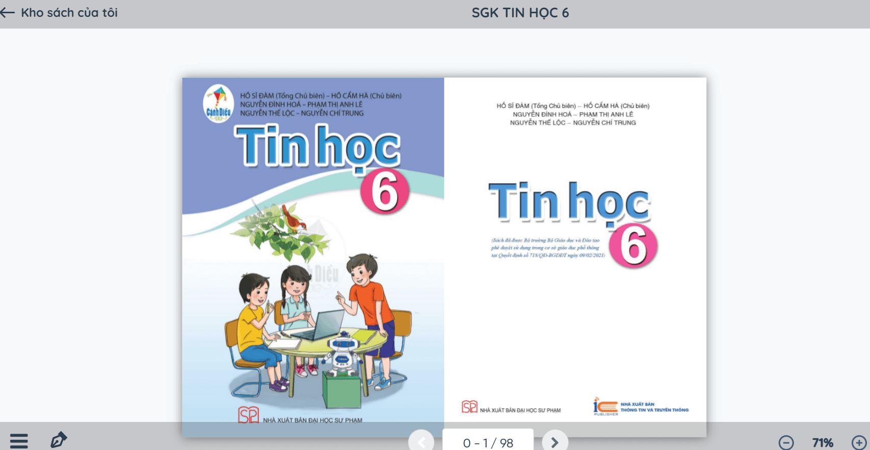 Sách Tin học lớp 6 Cánh diều | Xem online, tải PDF