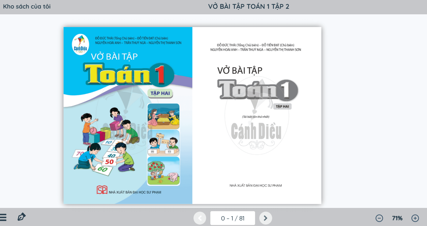 Sách Toán lớp 1 Cánh diều | Xem online, tải PDF