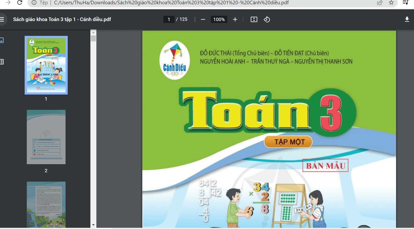 Sách Toán lớp 3 Cánh diều | Xem online, tải PDF