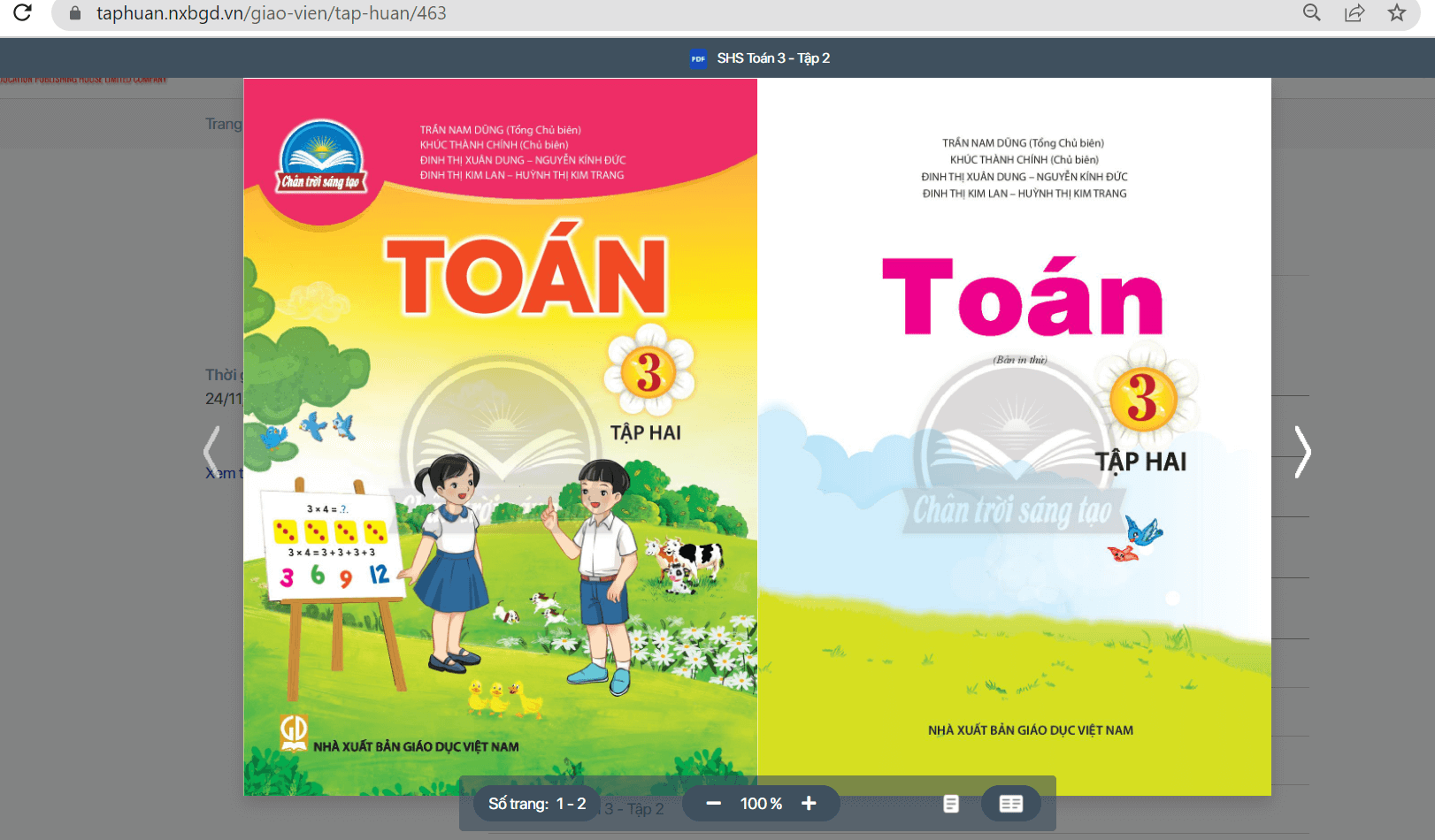 Sách Toán lớp 3 Chân trời sáng tạo | Xem online, tải PDF