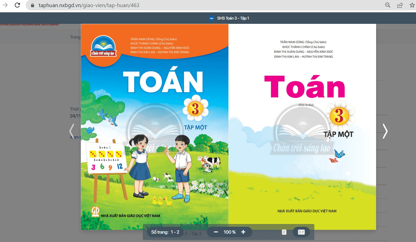 Sách Toán lớp 3 Chân trời sáng tạo | Xem online, tải PDF