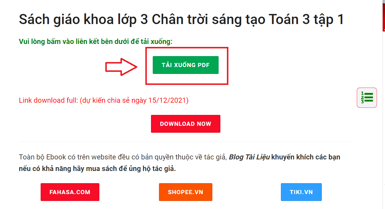 Sách Toán lớp 3 Chân trời sáng tạo | Xem online, tải PDF