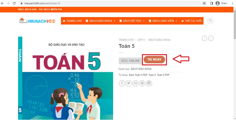 Sách Toán lớp 5 | Xem online, tải PDF (ảnh 1)