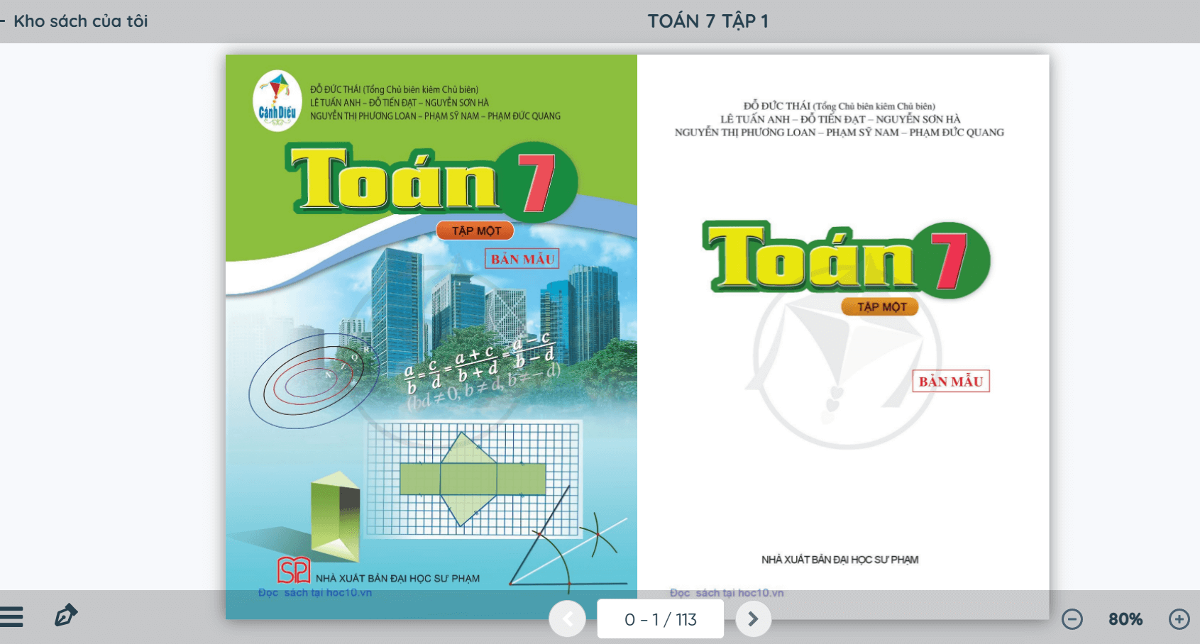 Sách Toán lớp 7 Cánh diều | Xem online, tải PDF