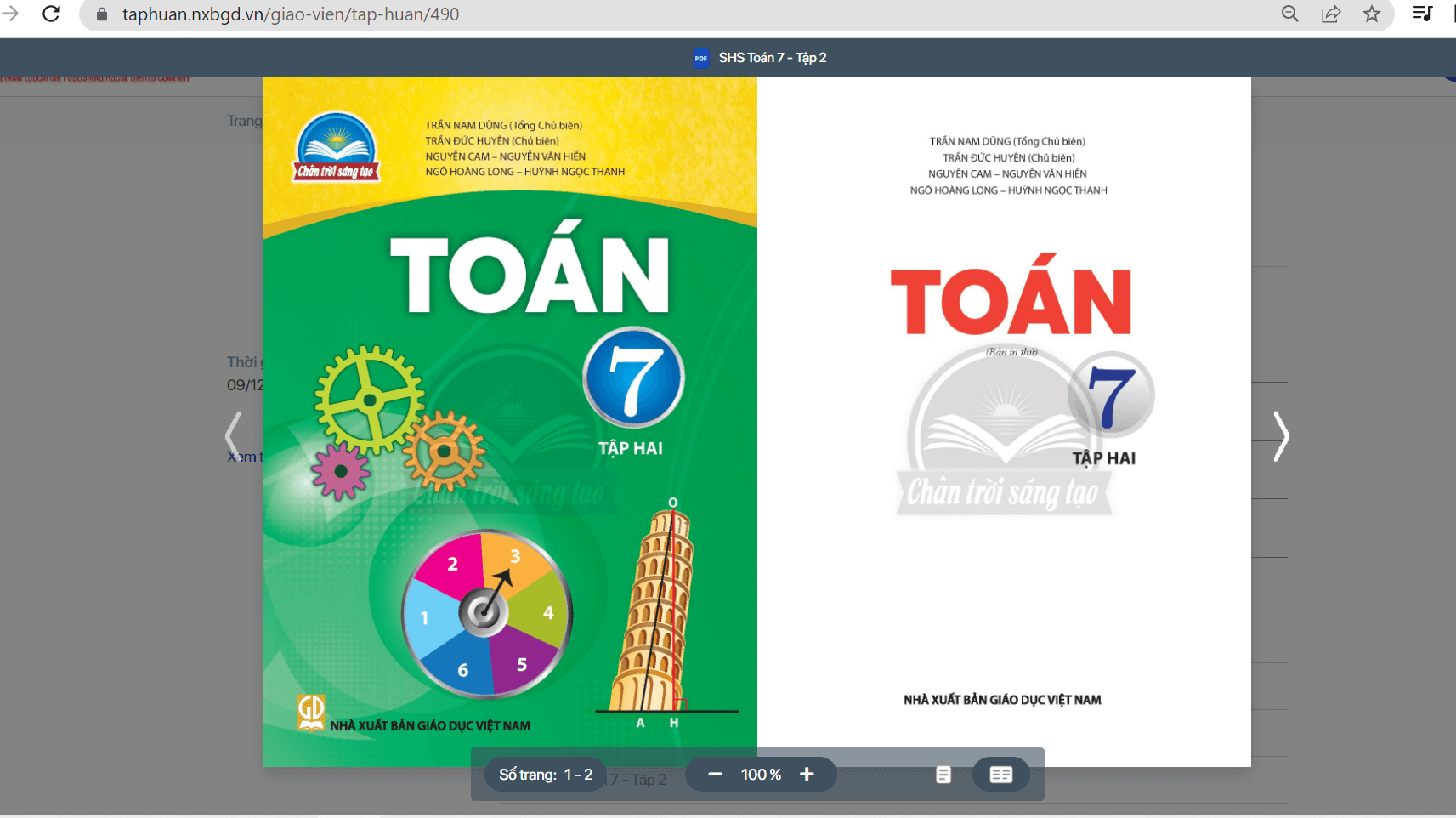 Sách Toán lớp 7 Chân trời sáng tạo | Xem online, tải PDF