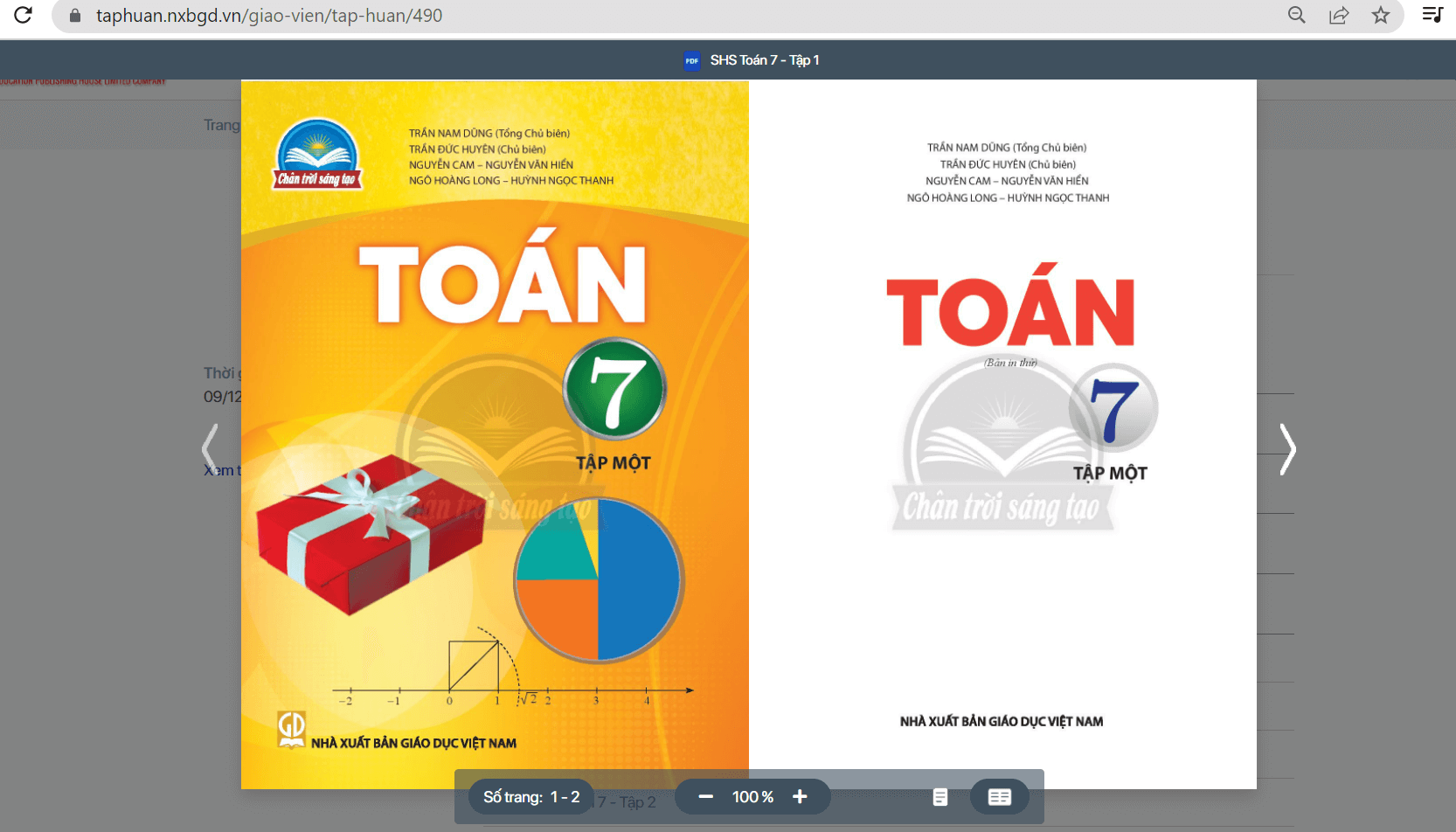 Sách Toán lớp 7 Chân trời sáng tạo | Xem online, tải PDF