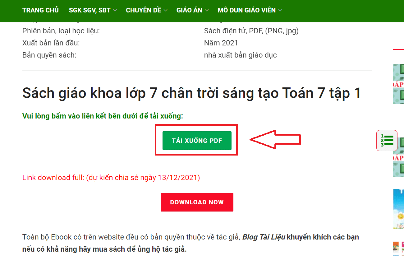 Sách Toán lớp 7 Chân trời sáng tạo | Xem online, tải PDF