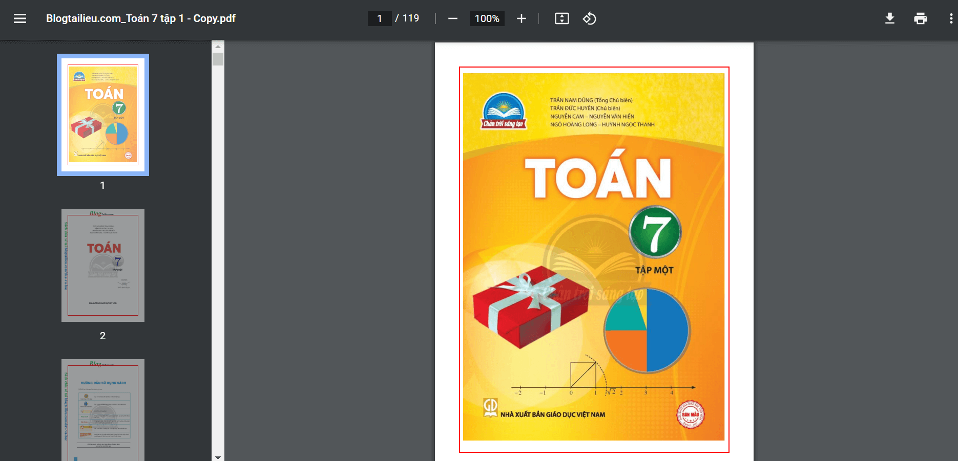 Sách Toán lớp 7 Chân trời sáng tạo | Xem online, tải PDF