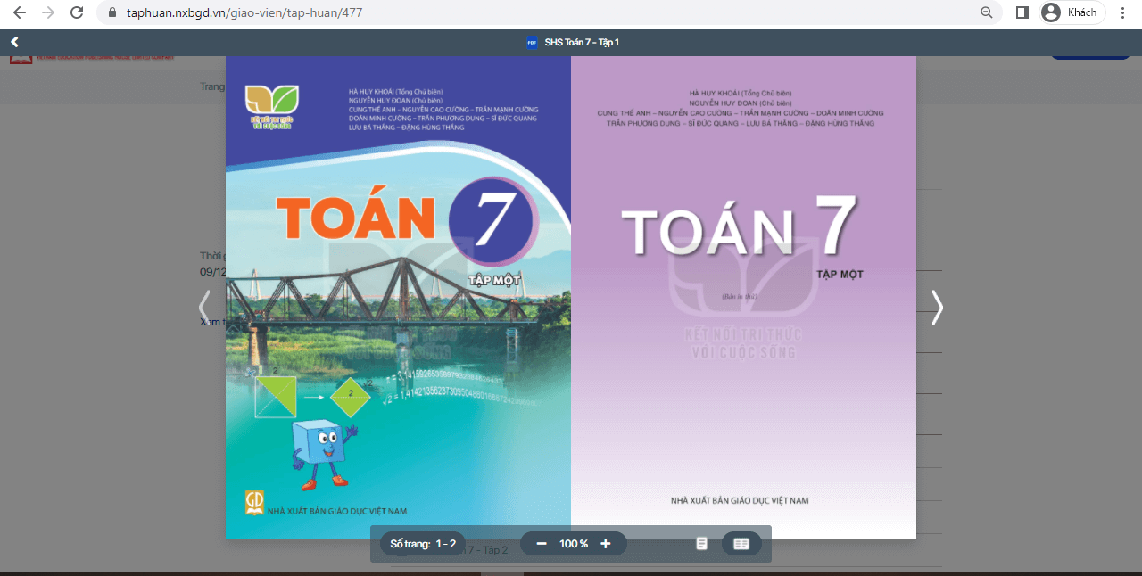 Sách Toán lớp 7 Kết nối tri thức | Xem online, tải PDF