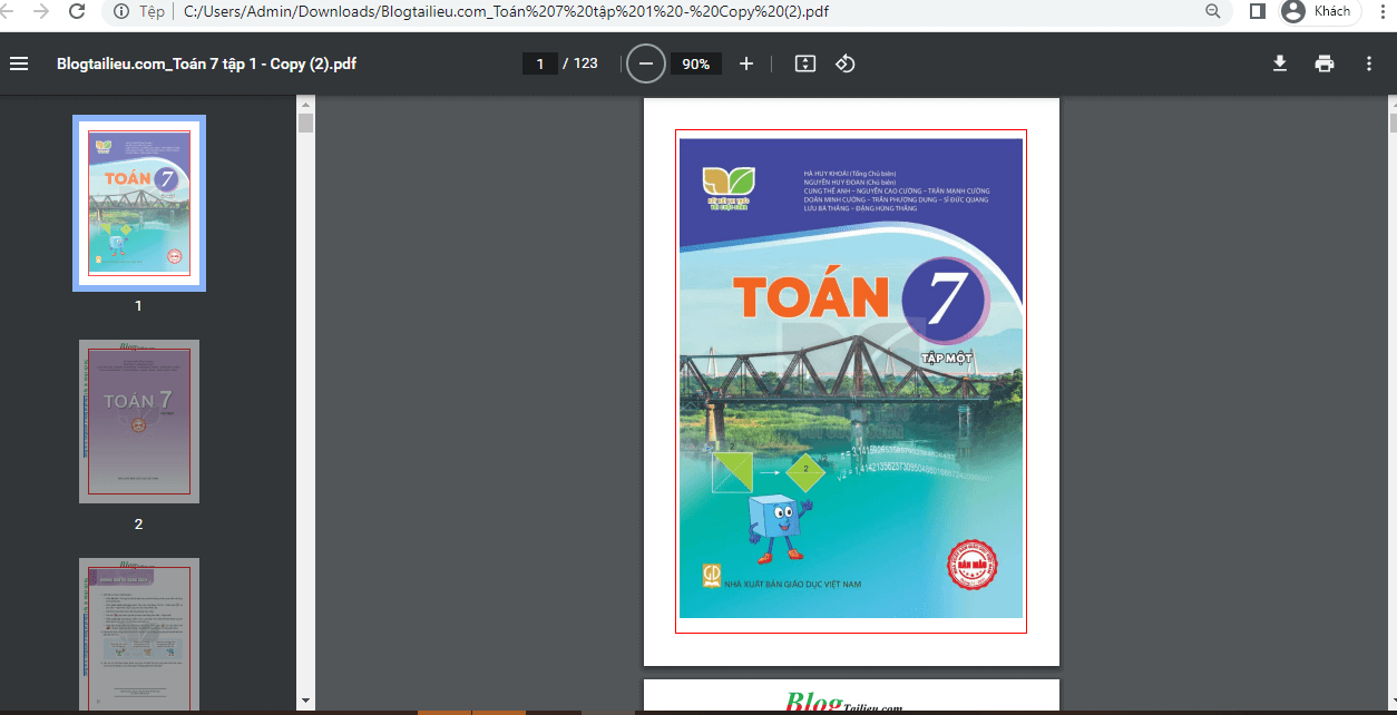 Sách Toán lớp 7 Kết nối tri thức | Xem online, tải PDF