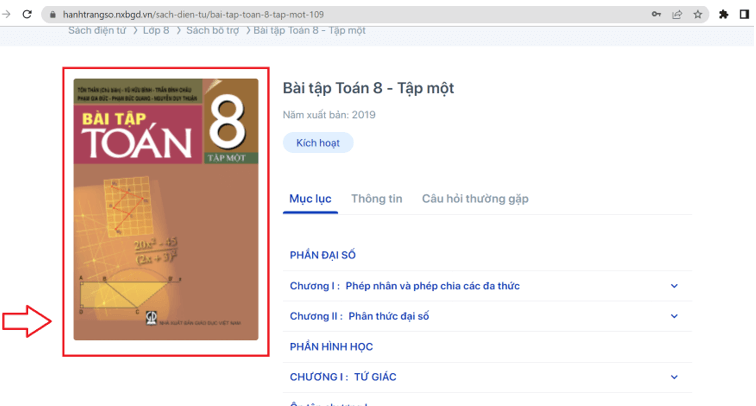 Sách Toán lớp 8 | Xem online, tải PDF (ảnh 1)