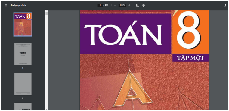Sách Toán lớp 8 | Xem online, tải PDF (ảnh 1)