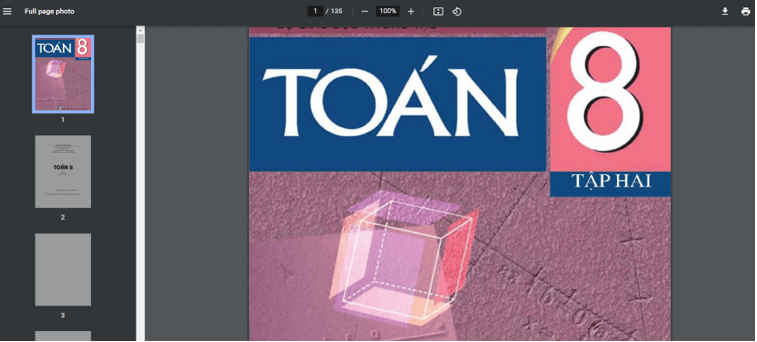 Sách Toán lớp 8 | Xem online, tải PDF (ảnh 1)