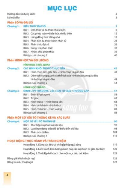 Toán 8 Tập 1, Tập 2 Chân trời sáng tạo pdf