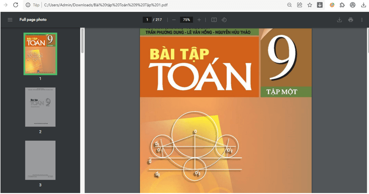 Sách Toán lớp 9 | Xem online, tải PDF (ảnh 1)