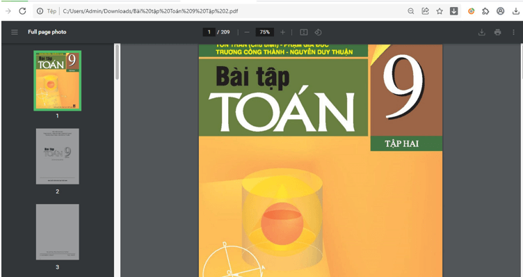 Sách Toán lớp 9 | Xem online, tải PDF (ảnh 1)