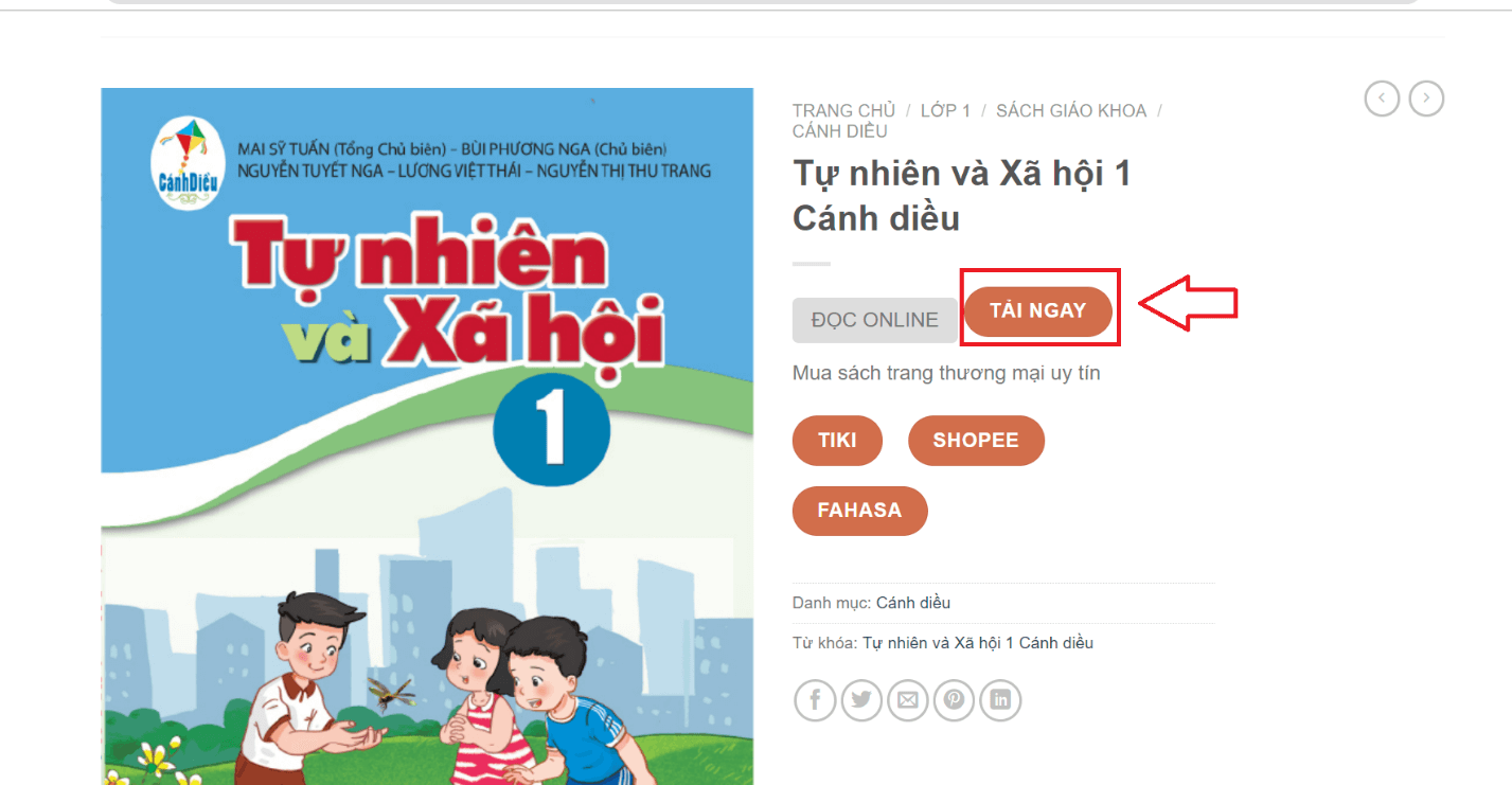 Sách Tự nhiên và xã hội lớp 1 Cánh diều | Xem online, tải PDF