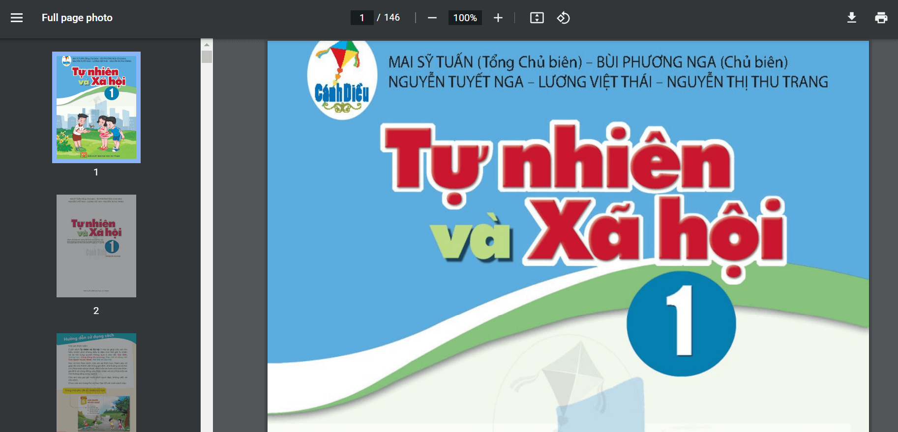 Sách Tự nhiên và xã hội lớp 1 Cánh diều | Xem online, tải PDF