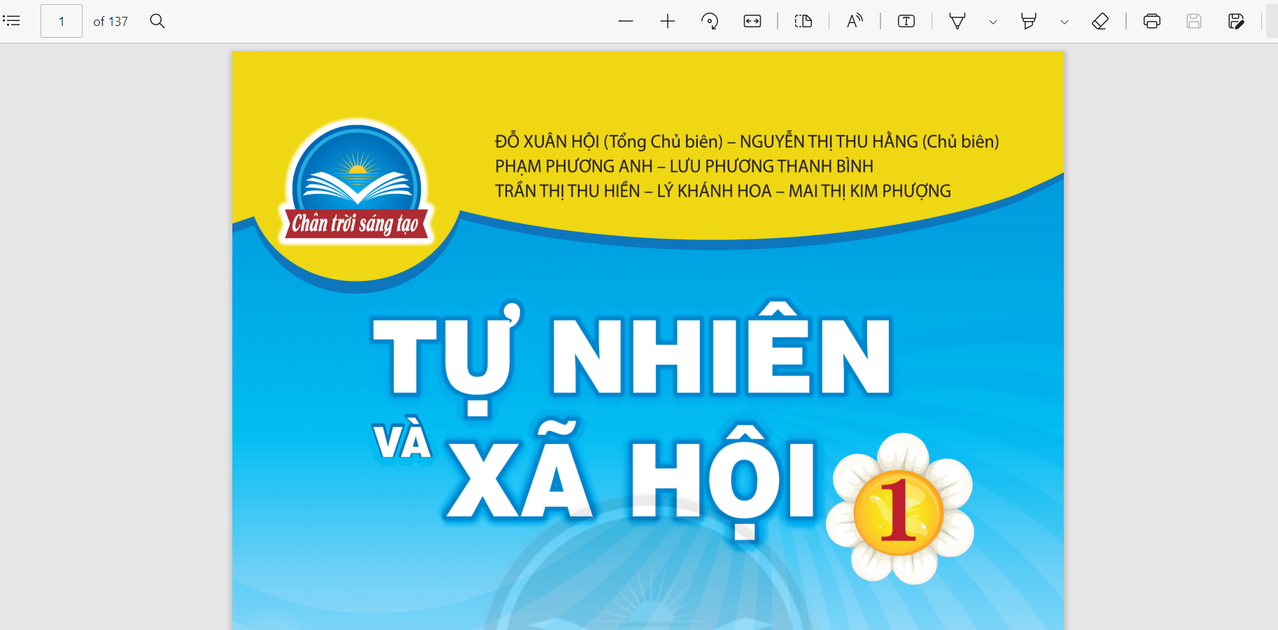 Sách Tự nhiên và xã hội lớp 1 Chân trời sáng tạo | Xem online, tải PDF