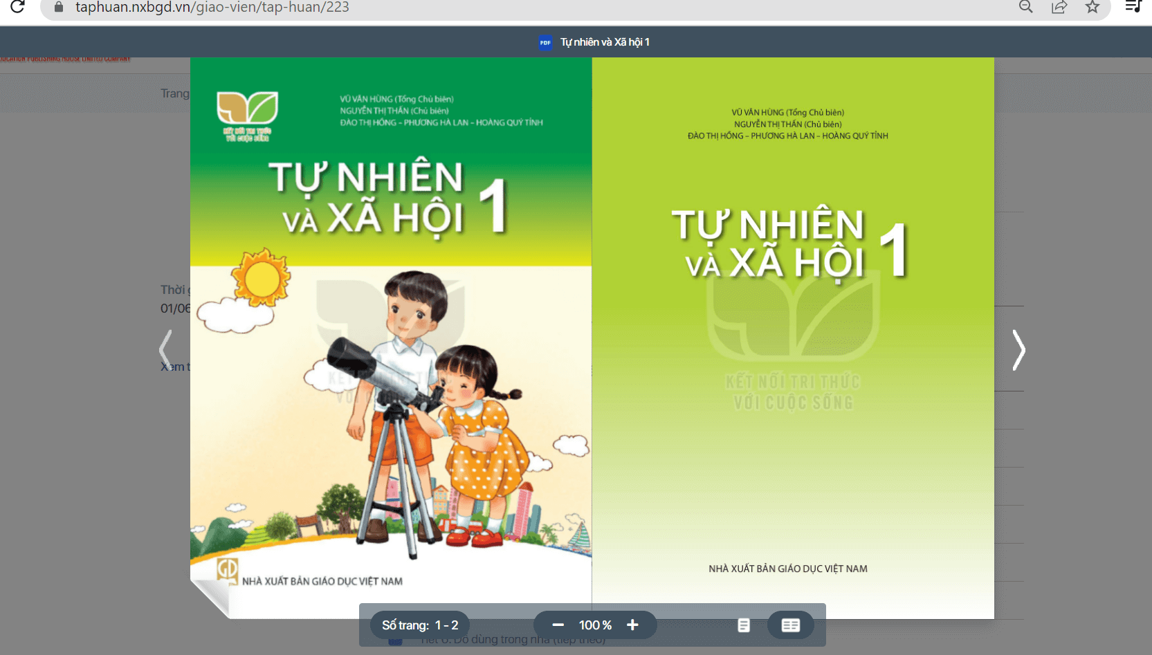 Sách Tự nhiên và xã hội lớp 1 Kết nối tri thức | Xem online, tải PDF