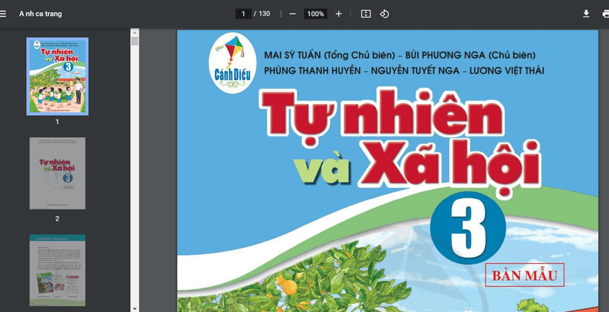 Sách Tự nhiên và xã hội lớp 3 Cánh diều | Xem online, tải PDF