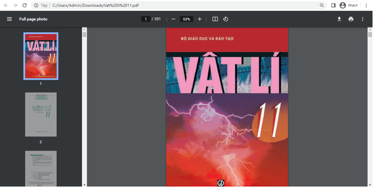 Sách Vật lí lớp 11 | Xem online, tải PDF (ảnh 1)