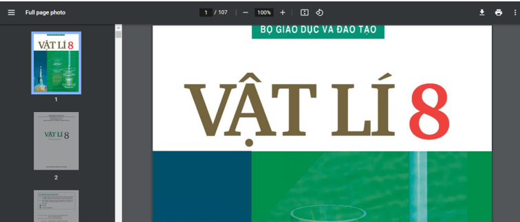 Sách Vật lí lớp 8 | Xem online, tải PDF (ảnh 1)