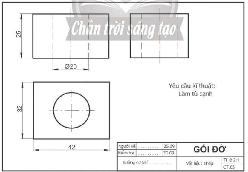 Đánh dấu tích vào ô trống trước kết quả đọc bản vẽ