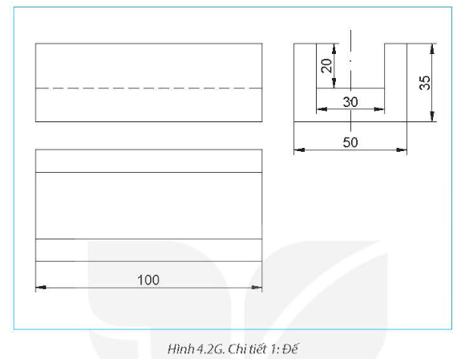 Vẽ 3 hình chiếu vuông góc của các chi tiết 1 và 2 trên bản vẽ lắp bộ bàn trượt (Hình 4.1)