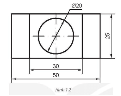 Hãy vẽ lại Hình 1.2 trên giấy A4 với tỉ lệ 1:1