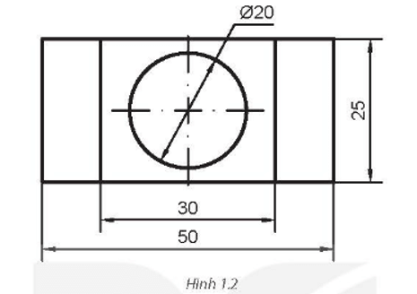 Hãy vẽ lại Hình 1.2 trên giấy A4 với tỉ lệ 1:1