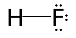 Trong phân tử HF, số cặp electron dùng chung và cặp electron hoá trị riêng của nguyên tử F
