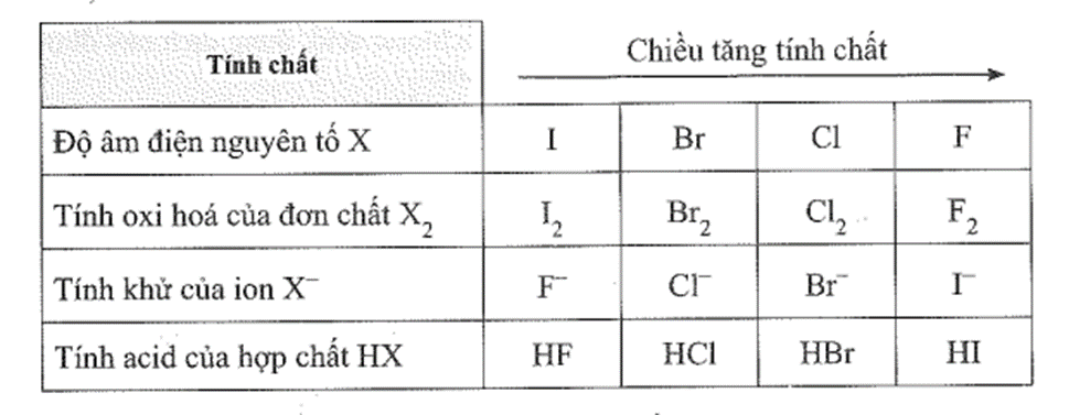 X là các nguyên tố bền thuộc nhóm halogen