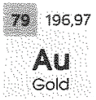 Hình bên mô tả ô nguyên tố của vàng trong bảng tuần hoàn các nguyên tố hóa học
