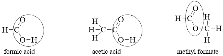 Cho các chất formic acid, acetic acid và methyl formate như sau