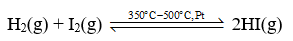 Cho vào bình kín (dung tích 1 L) 1 mol H2 và 1 mol I2