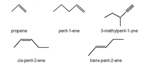 Viết công thức khung phân tử của: propene. b) pent-1-ene