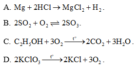 Phản ứng nào sau đây là phản ứng thuận nghịch