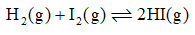 Trong một bình kín xảy ra cân bằng hoá học sau: H2(g) + I2(g) ⇌ 2HI(g)