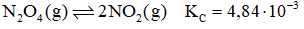 Cho phản ứng hoá học sau: N2O4(g) ⇌  2NO2(g)