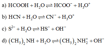 Dựa vào thuyết acid-base của Brønsted-Lowry hãy xác định acid, base