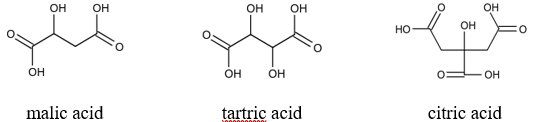 Nhiều acid hữu cơ tạo nên vị chua của các loại trái cây Ví dụ trong quả táo có chứa malic acid