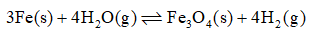 Cho phản ứng hoá học sau: 3Fe(s) + 4H2O(g) ⇌   Fe3O4(s) + 4H2(g)