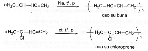 Viết các phương trình điều chế cao su buna, cao su chloroprene, cao su buna-S