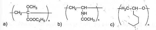 Cho biết công thức cấu tạo polymer tạo thành khi trùng hợp các chất sau