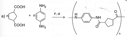 Cho biết công thức cấu tạo polymer tạo thành trong các phản ứng trùng ngưng sau