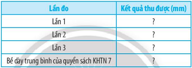 Thảo luận và tiến hành thí nghiệm xác định bề dày của quyển sách Khoa học tự nhiên 7