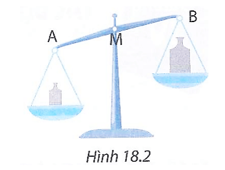 Hình 18.2 mô tả cân đòn ở trong phòng thí nghiệm, đây là loại cân có trục quay ở giữa